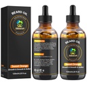 Olej beardowy, 120ml / 4.25fl.oz Olej Promuj duży wzrost głośności broda, Leave in Conditioner Beard Care Natural Sweet Orange Scent wąsy wzrost miękki siła, prezenty dla mężczyzn jego tata