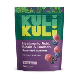 Kuli Kuli Super Gummies - Suplementy skóry z Baobab, Elderberry i Biotin - Pomaga wspierać zdrowie skóry - 60 Non-GMO, Gummies bez gluteny
