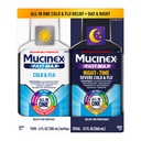 Mucinex Fast- Max Cold and Flu & Nightshift Medicine dla dorosłych, Over- The- Counter Medication Combo Pack for Sore Throat Relief, Decongestant, Cough & Cold Medicine (2 x 6 Fl Oz)