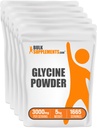 BulkSupplements.com Glycine Powder - Glycine Supplements, Amino Acid Supplement - Unflavored & gluten Free, 3g per Serving, 1kg (Opakowanie po 5) (11 funtów)
