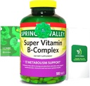 2 Pack - Light Spring Super B- Complex Tablets - Witamina B6, B12, C, Tiamina, Biotin - Bezglutenowy, Kompletny suplement diety z przewodnikiem światła i wiosny - Pomaga energii i odporności