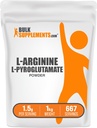 BulkSupplements.com L- Arginine L- Pyroglutaminian w proszku - Suplement argininy, Suplement tlenku azotu - Gluten Free, 1,5g na porcję, 1kg (2,2 kg) (opakowanie po 1)