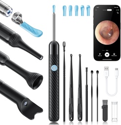 Loyker X6 Kamera narzędziowa do usuwania wosku do uszu, Czyściciel do uszu z kamerą, FSA - Sklep HSA Kwalifikowalny, 1080P Kamera ucha z 6LED Light for Ear / Nos / Gardło / Tonsil Stone Examination, Czarny