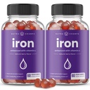 Gummy żelazne z witaminą C, 20 mg Żelazo-komórkowe wsparcie formacji, 120 Gummies na niedobór żelaza i niedokrwistość, Energia, Focus, Immune Boost Pack 2