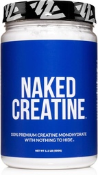 NAKED Czysty mikronizowany jednowodny proszek kredowy - Unflavored, 500g, 1,1lb luzem - wegan, Non-GMO, Gluten- Free, Soy- Free, No Fillers, Wspiera wzrost mięśni i siłę - 100 Sługi