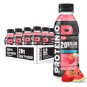 Napoje nawadniające protein2o - 2- in-1 Płynny, przezroczysty izolat białka serwatki i napój elektrolitowy - 20 g białka, witaminy B5, B6 - Post- Workout Recovery - 16.9 Fl Oz - 12 Hrabia Truskawkowy Arbuz