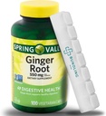 Ginger Root 550 mg, Kapsułki wegetariańskie - Suplement diety -100 Count - (Zawiera Bonus Organizator) - 1 opakowanie