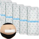 C-Section Waterproof Abdominal Incision Bandages Post Hysterectomy Tummy Tuck Shower Protector Scar Cover with Protective Pad Patches Island Dressing Tapes Large Wound Care Supplies 4x10 Pack of 14