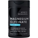 Sports Research ® Magnezu Glycinate - Wspiera Resteful Sleep & Enzymatic Processes - 160 mg Chelated Magnezu - Vegan kapsułki - 90 Count