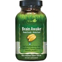 Irwin Naturals Brain Awake - 60 Liquid Softgels - Zwiększona wydajność mentalna, zwiększona koncentracja, klarowność i koncentracja - Nootropowy booster z L- Theanine, Bacopa, MCTs