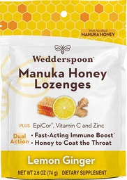 Łyżka ślubna Manuka Honey Immunitet Lozenges, Lemon Ginger, 2.6 Oz (Opakowanie 1), Genuine New Zealand Honey, Boost Immunitet W ciągu dwóch godzin