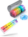 2 Pakiet Cotygodniowy Pill Organizer, Sukuos Daily Pill Box 7 Day Pill Cases for Vitamin, Oleje rybne lub suplementy, BPA Free