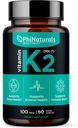 PhiNaturals Witamina K2 Mk7 100 µg Wegan 60 Kapsułki Bone Health Heart Arterie sercowo-naczyniowe - VIT k- 2 MK- 7 100µg Suplement z Natto
