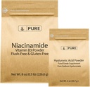 PURE ORIGINAL INGREDIENTS Niacinamide & Hyaluronic Acid Bundle, Water Soluble, Fine Powder