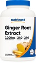 Nutricost Ginger Root Extract 240 Kapsułki do 240 Słupki na butelkę - Gluten Free, Non-GMO