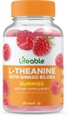 Żywy L Theanine z Ginkgo Biloba - Great Tasting Natural Flavor Gummy Supplement Vitamins - Non-GMO Gluten Free Vegan Chewable - aby pomóc Ci skupić i zrelaksować - dla dorosłych mężczyzn Kobiety - 60 Gummies