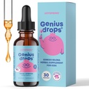 JoySpring Genius Drops dla dzieci 124; Clinically Proven Focus Supplement España 124; Liquid Herbal Focus Supplement with Ginkgo Biloba for Kids (1 fl oz) 30 Służenia