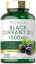Carlyle Black Currant Oil Softgels 124; 1500mg Death 124; 200 Count Death 124; Non- GMO and gluten Free Formula Death 124; Black Currant Seed Oil
