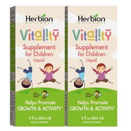 HERBION Naturals Vitality Supplement for Children, Promotes Growth and Apetite, Relieves Fatigue, Poprawia kondycję psychiczną i fizyczną, dla dzieci 1 rok & powyżej, 5 Fl Oz (Pack of 2)