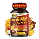 Organic Cayenne Pepper 9IN1 Complex z cynamonem, imbir, kurkuma do ogólnego zdrowia, system immunologiczny, trawienie Wellness (150 Hrabia (1 paczka))