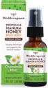 Wedderspoon Propolis i Manuka Honey Throat Spray, Rumianek i mięta, 1 Fl Oz (Pack of 1), Sore Throat Relief, Naturalne wsparcie immunologiczne