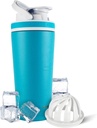 Ice Shaker Izolowana butelka ze stali nierdzewnej shaker 124; 26oz, Karaiby 124; Zimno na 30 + Godziny 124; Izolowany Puchar z Twist- na Agitator 124; Bezsodowa butelka do shakes protein, Woda, Smoothies, Koktajle