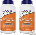 Teraz żywności L- Theanine, podwójna siła 200 mg na Cap - 180 Kapsułki Veg (Opakowanie 2) (360 Razem czapki) - Wzmocnione z 100mg Inozytol - Wegetarianin, Non-GMO - Ltheanine 200mg Suplement