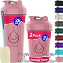 2 PACK, 28 oz & 20 okr. Butelki shaker z mocną whiskey drutu do mieszanek proteinowych 124; Butelka do shakera ciekłego 124; Butelka BPA- Free & Dishwayer Safe 124; Butelka shaker do shake