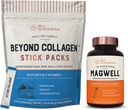 Live Conscious Beyond Collagen Types I, II, III, V & X Stick Packs + MagWell Magnesium Zinc & Vitamin D3 | Hair, Skin, Nail, and Joint Support + Bone & Heart Health, Immune System Support