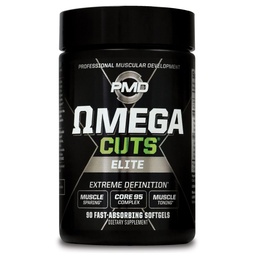 PMD Sports Omega Cuts Elite Fat Loss- Muscle Definiting Formula - Omega Fatty Acids, MCT i CLA dla definicji i konserwacji mięśni - Keto Friendly for Wolny od stymulantów (90 Softgels)