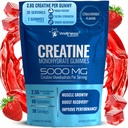WELLNESS LabSRX Gummies kreacyjne 5000mg, 30 Servings Gummies jednowodzian kreatury, Truskawkowy Flavor Causine dla mężczyzn - Opakowanie 2