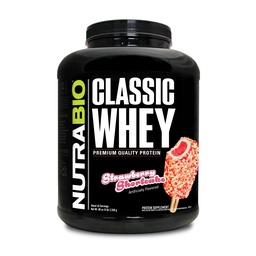NutraBio Classic Protein z serwatki w proszku - bez wypełniaczy, sztuczne kolory, środki konserwujące - Niski indeks glikemiczny - Truskawki, 5 funtów