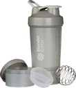 BlenderBottle Shaker Butelka z Pill Organizer and Storage for Protein Powder ProStak System, 22- Ounce, Pebble Grey