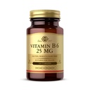 Solgar Witamina B6 25 mg, 100 Tabletki - Wspiera Energię Metabolizm, Heart Health & Zdrowy system nerwowy - B Complex Supplement - Wegan, Gluten Free, Mleko Free, Kosher - 100 Służb