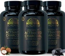 Aktywowany kokosowy węgiel węglowy Capsules - Supports Health - Wegan, Organic, Non-GMO, No Additives - X-Duża butelka 210 Count - Opakowanie 3
