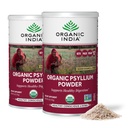 ORGANIC INDIA Psylium w proszku Organic - Fine Grain Psyllium Supplement, Wsparcie trawienia, Wegan, Bez glutenu, Nie-GMO, Źródło Fiber - 6 oz (Opakowanie 2)