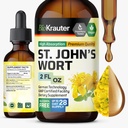 BIO KRAUTER Dziurawiec zwyczajny - Hypericum Perforatum Liquid Extract for Mood Support - High Absorption - Vegan Drops 2 Fl.Oz.
