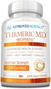 Zatwierdzona nauka Turmeric MD - z BioPerine & 95% Znormalizowane kurkuminoidy Turmeric - 60 kapsułek (1 miesiąc dostaw)