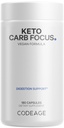 Codeage Keto Carb, Fasola z białej nerki, zielona herbata i cynamon Bark Suplement, Triple Action Keto Cheat Vegan Pills, Ketogenic, niskokaloryczny cukier diety, 3 miesiące dostaw, Non-GMO, Gluten- Free, 180 kapsułki