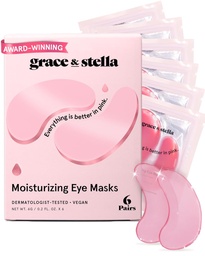 grace & stella Award Zwycięstwo pod maską oka - Redukcja ciemnych kręgów, Puffy Eyes, Undereye Bags, Zmarszczki - żel pod pasami oczu - Prezenty dla mamy - Vegan Cruelty- Free Self Care (różowy, 6 par)