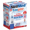NeilMed Sinugator Cordless Pulsating Nasal Wash Kit z jednym nawadniaczem, 30 pakietów premiowanych i 3 baterie AA (Opakowanie 1)