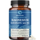 Magnezu Glicynian 500mg ETAP 124; Wysoka Absorpcja ETAP 124; Chelated for Muscle Relaxation, Bones, Heart, Nerve, Sen & Calm Support for Women & Men ETAP 124; Magnezu Chelate Supplement & Bisglicinate Complex ETAP 124; 120ct