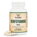 Benfotiamina 300mg Służenie (Third Party Tested, 120 Kapsułki, 150mg Per Cap) Non-GMO, do Boost Thiamine B1 Poziomy (More Absorbable Than Thiamine, Fat Solvable) przez podwójne drewno
