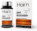 Hair 'n DHT Blocker Hair Growth Supplement, Wegan & Plant-based formuła dla mężczyzn i kobiet, Wspiera wzrost włosów, Bezpieczny dla dorosłych - Saw Palmetto, Biotin, Capsaicin i Reishi Mushroom
