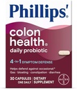 Phillips 'Colon Health Daily Probiotic Kapsułki, 4- in-1 Symptom Defense, aby pomóc w obronie przed gazem sporadycznym, Bloating, Zaparcia i Biegunka, Daily Supplement, 30 Count