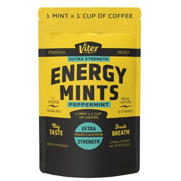 Viter Energy Extra Siła Kofeina mięta 80mg Kofeina, B Witaminy, Sugar Free. (Peppermint, 8oz, Bulk Bag)
