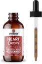 Strauss Naturals Heartdrops, Herbal Heart Supplements with European Jemioła i ekstrakty z czosnku starszych, 3.4 fl oz, Cynamon Flavor