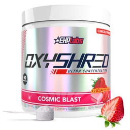 EHP Labs OxyShred PreWorkout Proszek - Proszek do wstępnego treningu z L Glutamina i Acetyl L Karnityna, Napoje Energy Boost - Kosmiczny Blast, 60 Służenia