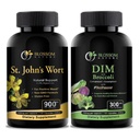 St Johns Wort 900mg- Mood Supplement- Calm Supplements. Suplement DIM 300 mg z brokułami 200mg BioPerine 10mg- Hormon i Estrogen Balance dla kobiet & Men.120 Kapsułki roślinne (2 MONTHS DOSTAWY)