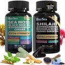 Boysea. Shilajit and Sea Moss Bundle- 90 Count - Sea Moss, Black Seed Oil, Ashwagandha, Ginger & Shilajit, Rhodiola Rosea, All in 1 Supplements (1 Pc)